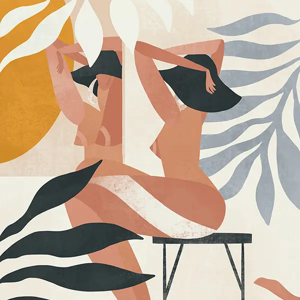 رن برهنه جلوی آینه کاریکاتور